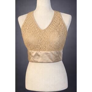 Vintage John Meyer Size Small Lace and Satin Halter Neck Tie Back